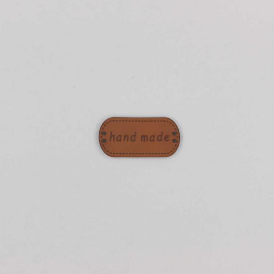 Hand Made Deri Etiket Oval A.Kahve-No;1