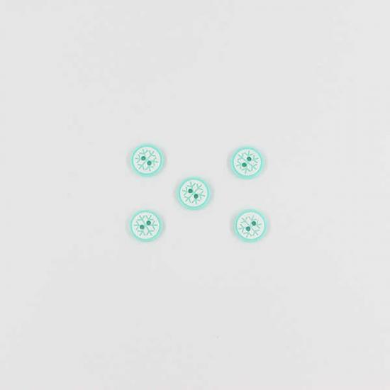 Kar Tanesi Bebe Düğme(5 Ad.)-Su Yeşili-No:6