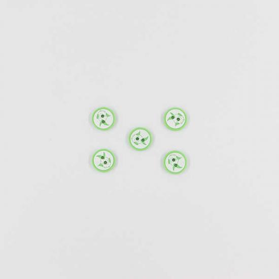 Balık Baskılı Bebe Düğme(5 Ad.)-Yeşil-No:4